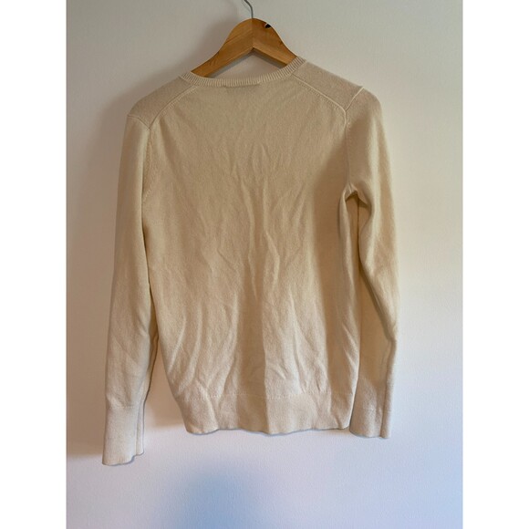 Everlane V Neck100% Cashmere Cream Color Sweater Size Small - Picture 4 of 5